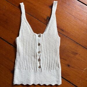 Abercrombie & Fitch Beige Ribbed Tank Top Size Medium